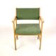 Fauteuil en chêne et velours années 60