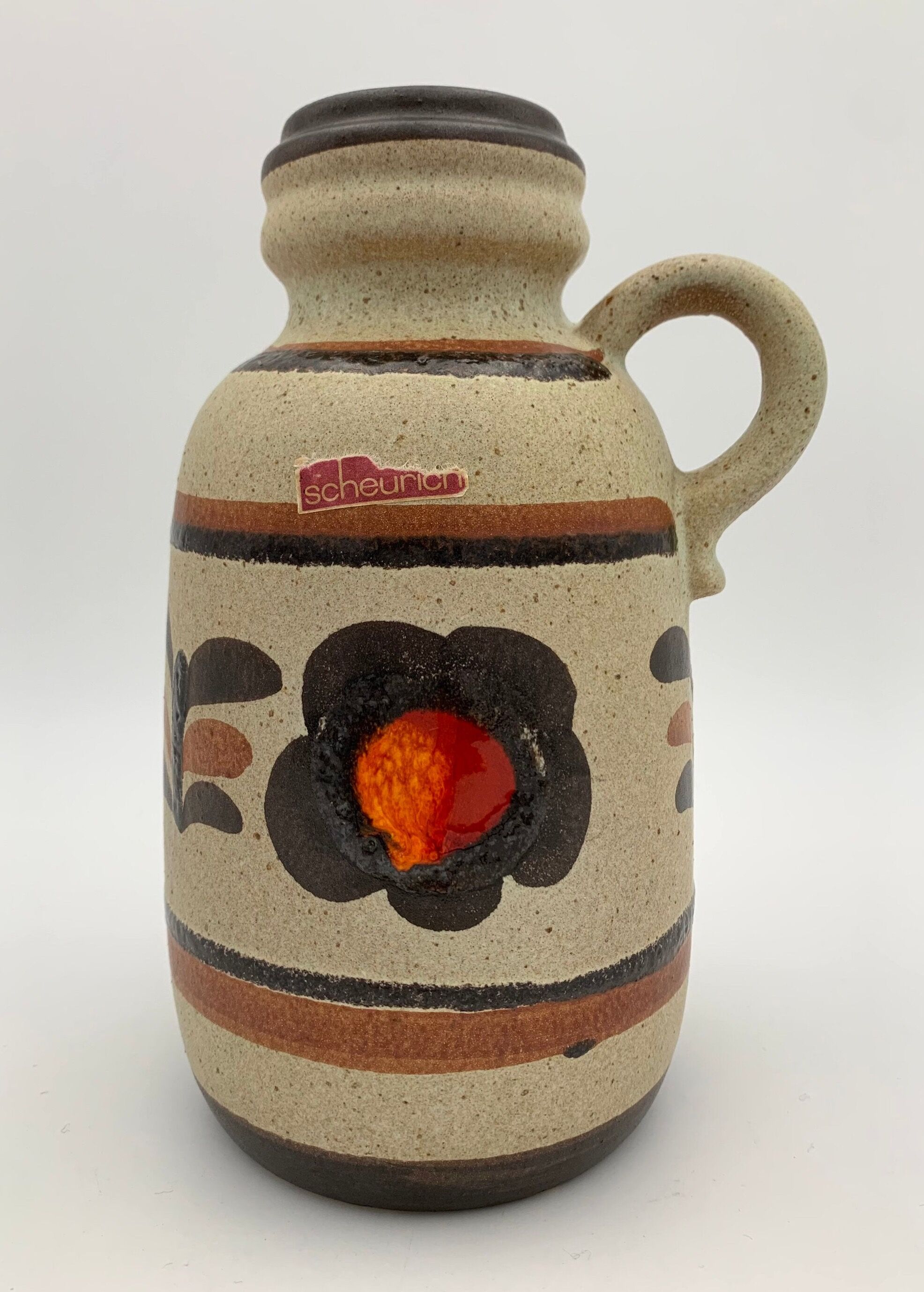 Vintage Scheurich West Germany Ceramic Vase, Numbered 413-20 - 1960s