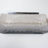 Stainless steel tray, Italian design, 1970s, made in Italy