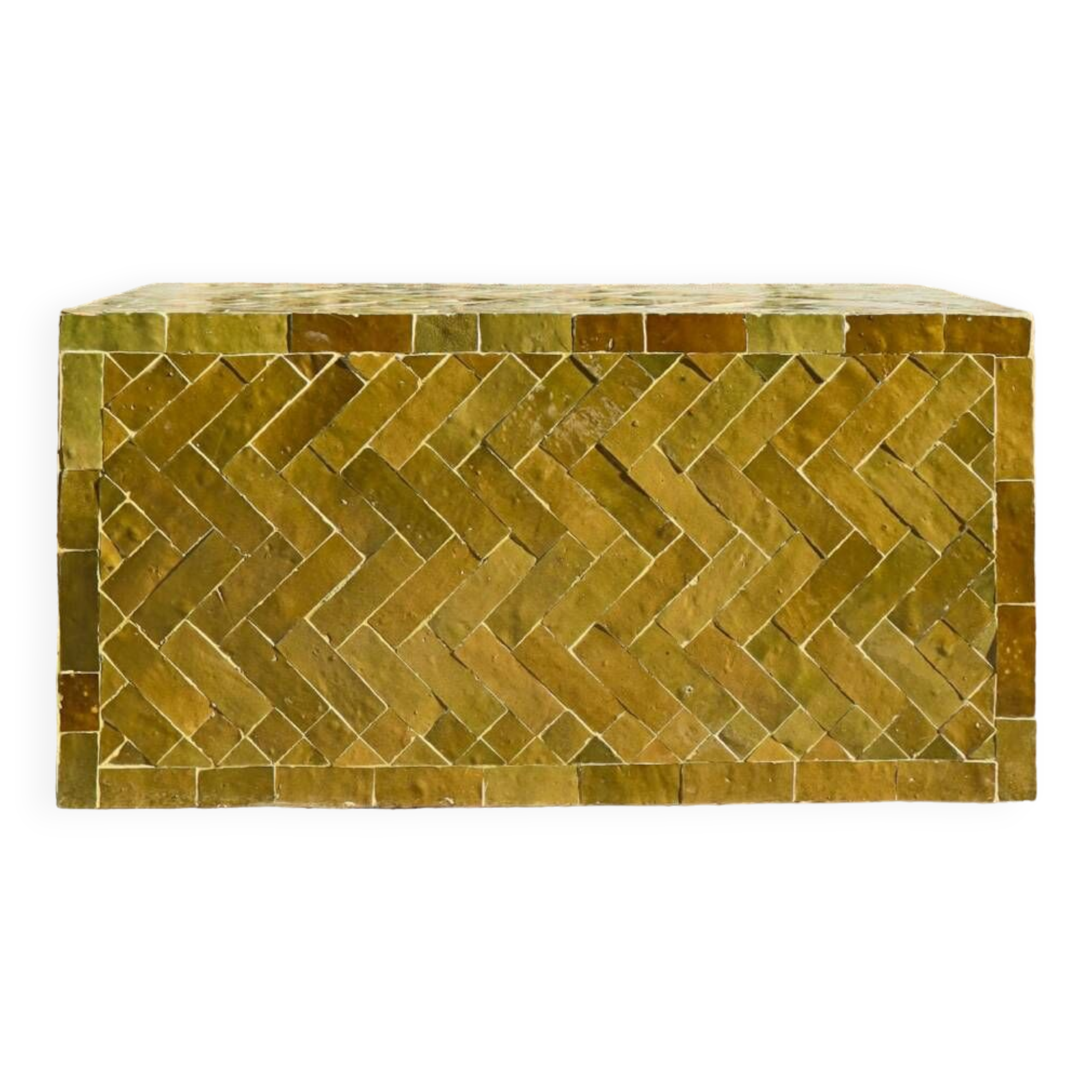 Olive green modern zellige coffee table