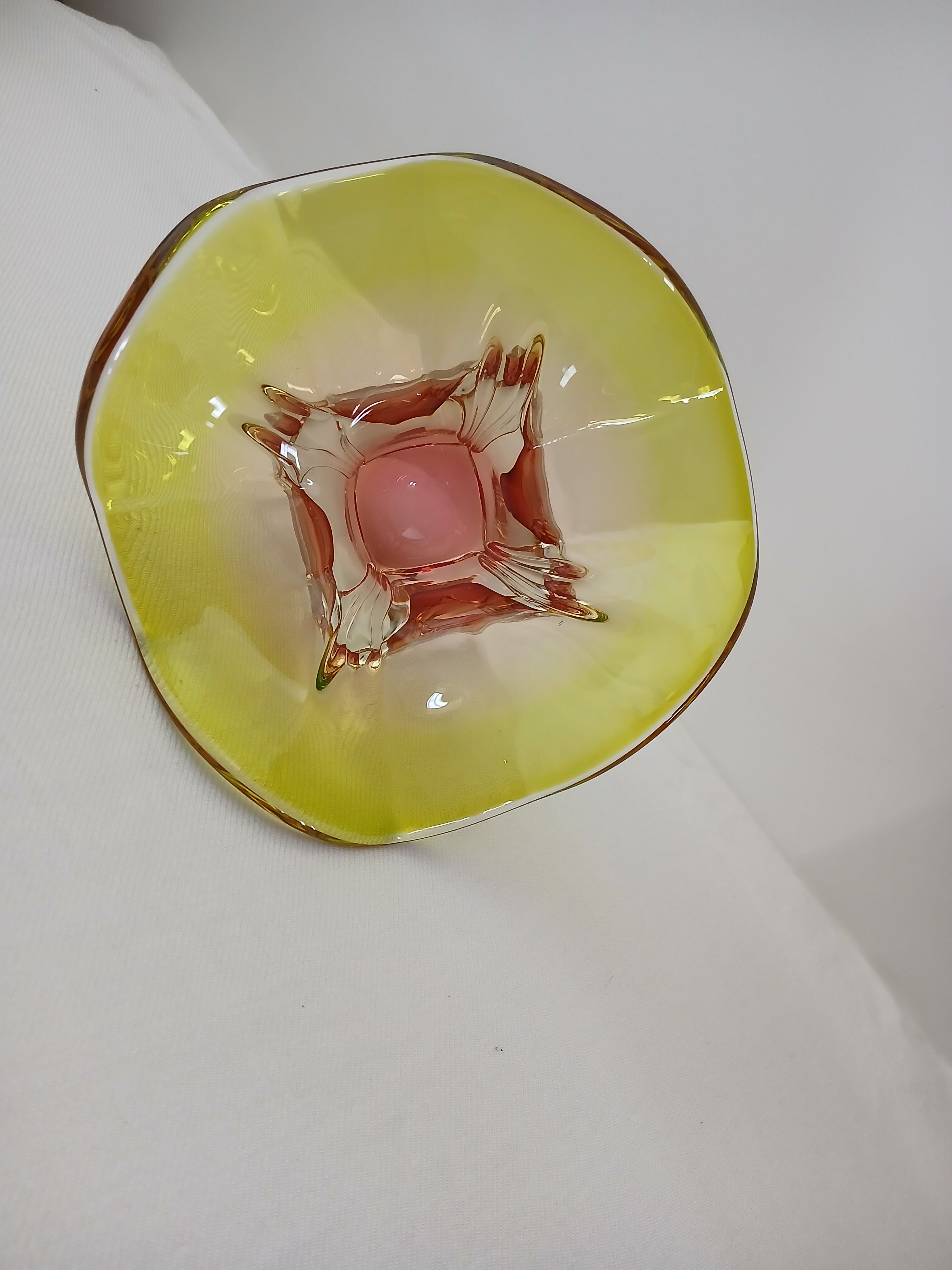 Art bowl by designer Joseph Hospodka in Bohemian crystal.