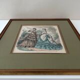 Impression d’illustration Anais Toudouze, mode Français antique, France, impression d’art dans un cadre en bois