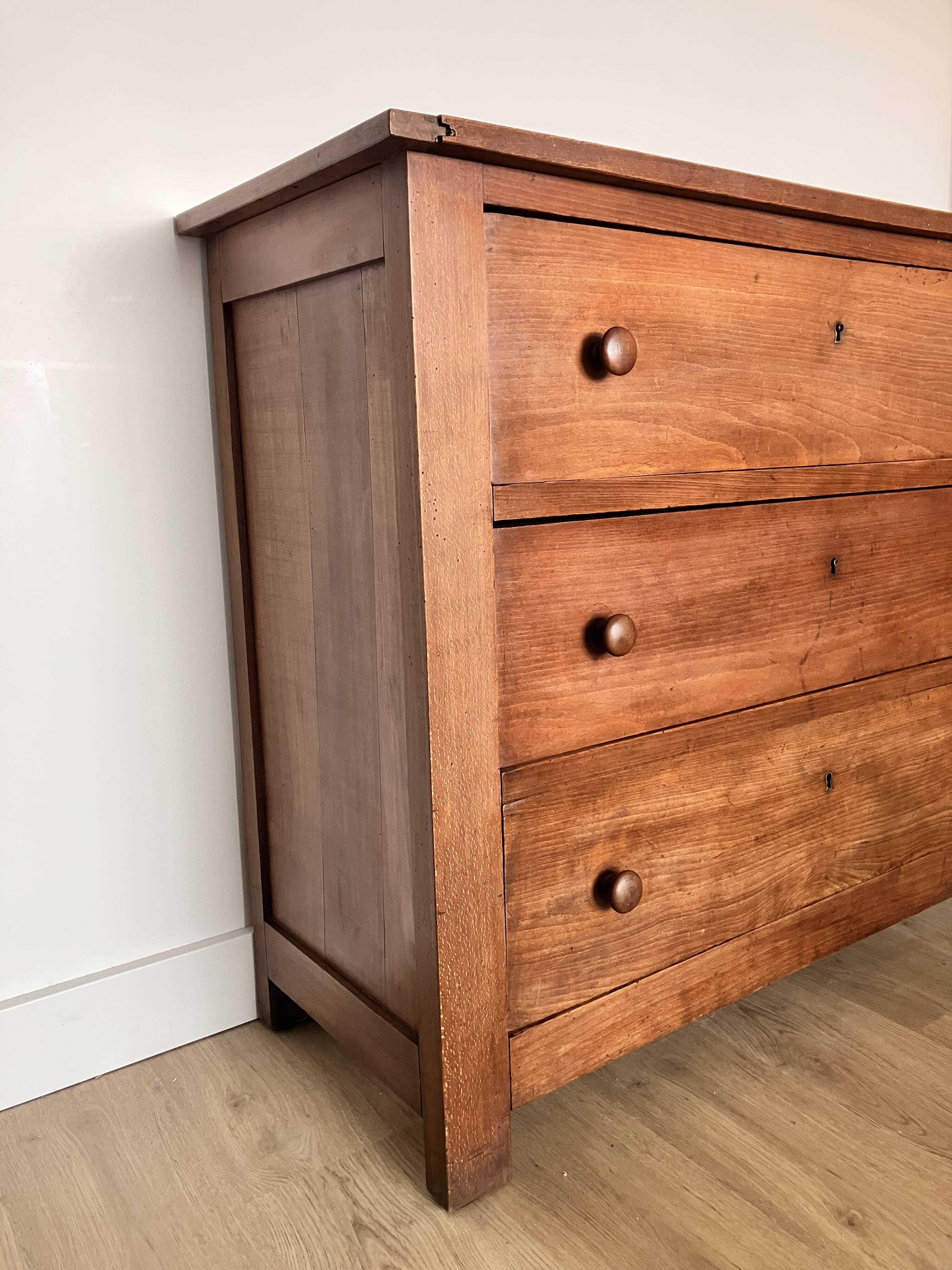 Antique solid wood chest of drawers