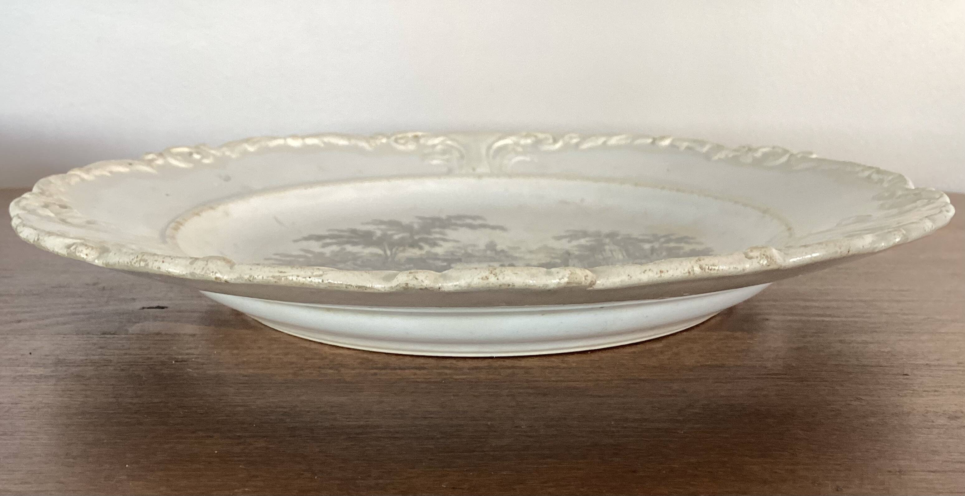 Antique pipe plate david johnston bordeaux 19th century