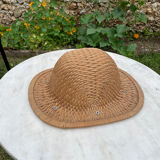 Vintage colonnial hat in woven rush