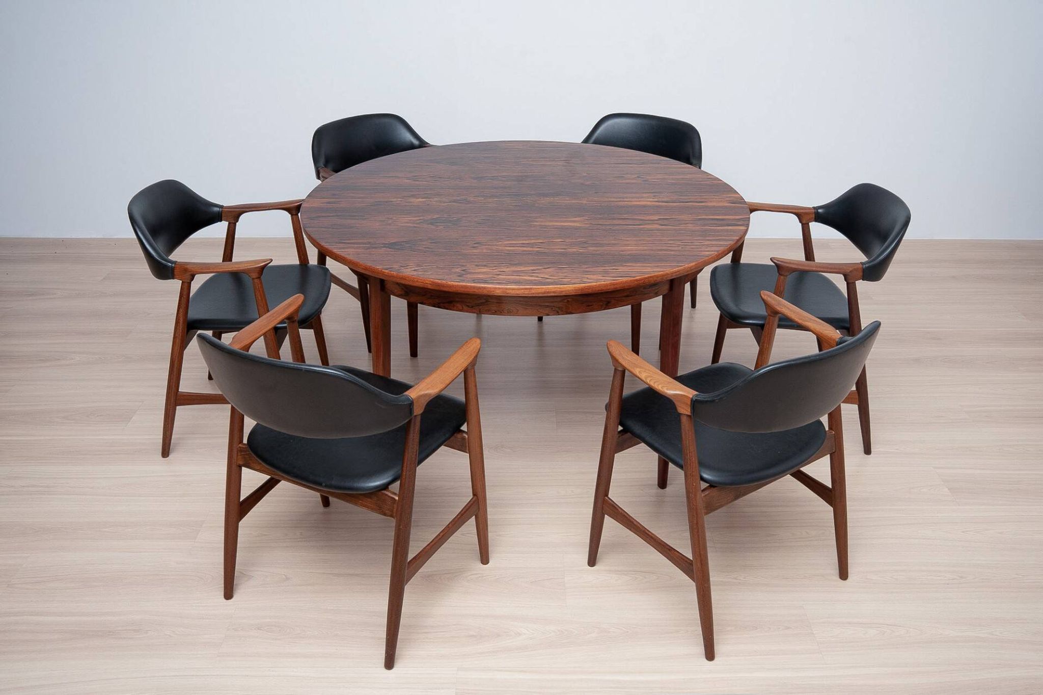 1960s Mid-Century Dining Set, 6 Carlton Armchairs by Låte Møbelfabrikk & Ex
