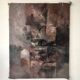 Contemporary abstract and textured tableau, painting on canvas 20th century.