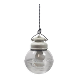 Porcelain lamp with a glass shade