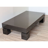 Modernist coffee table in black lacquered wood 1970