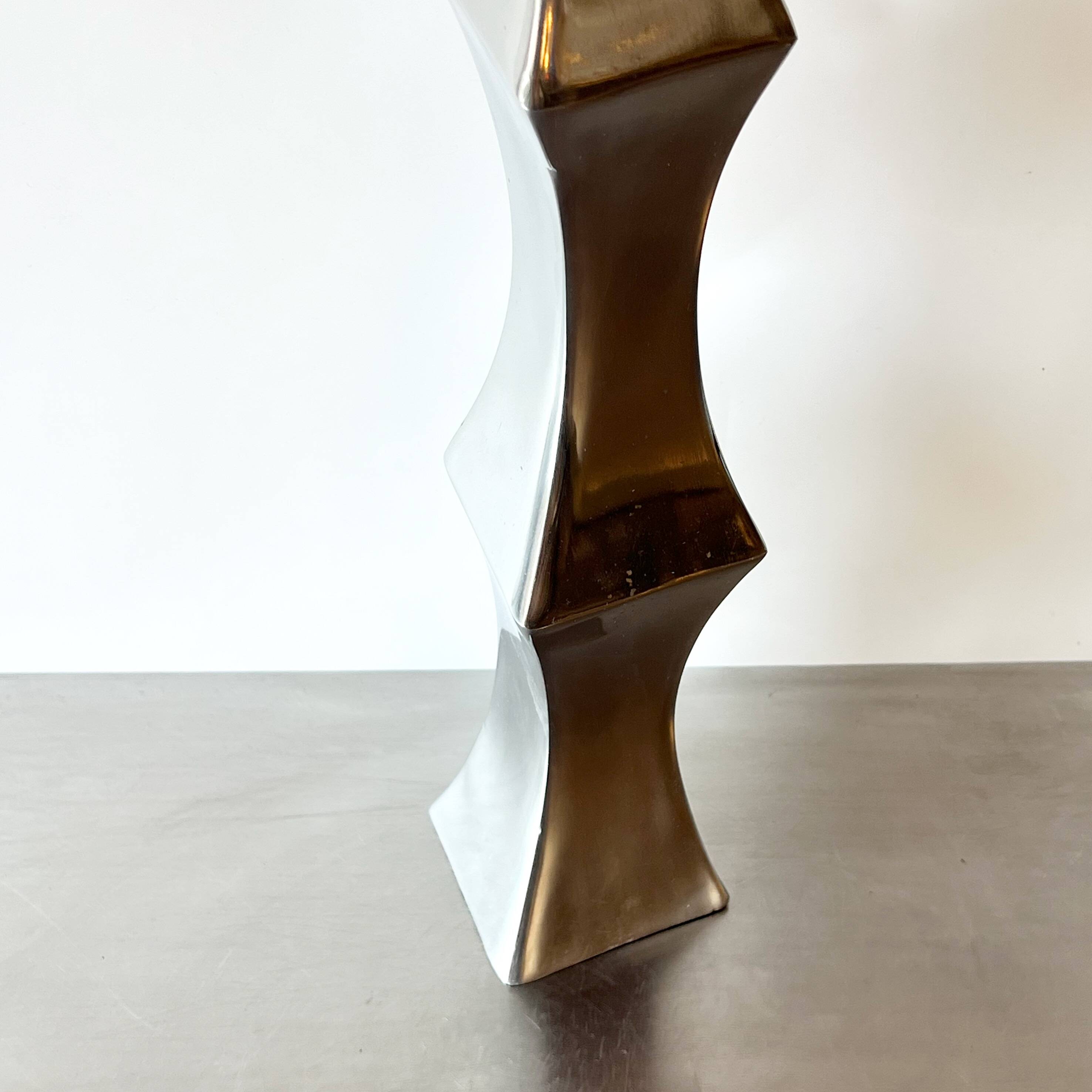 XXL “totem” vase / cast aluminum – 1980s