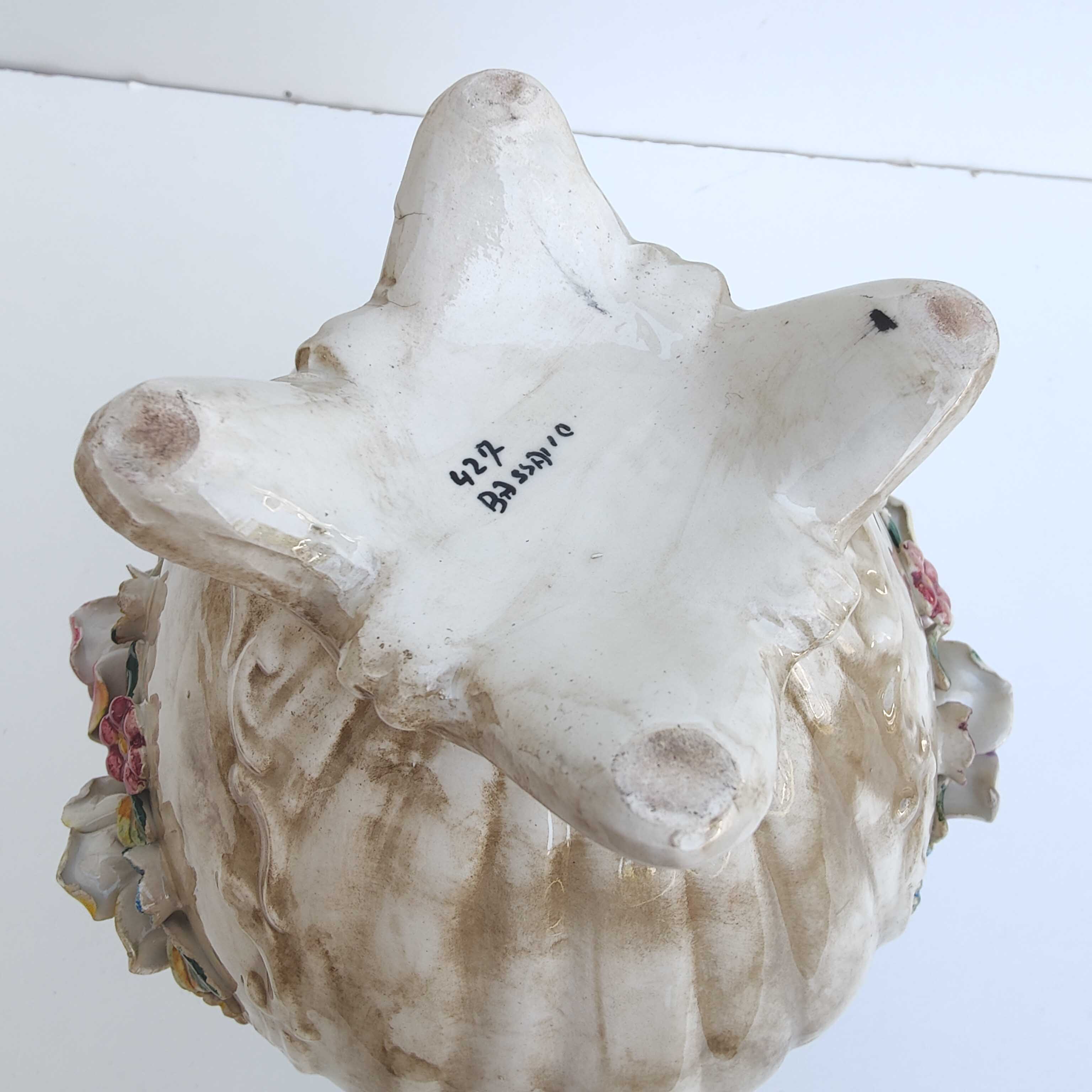 Italian floral vase in Bassano ceramic