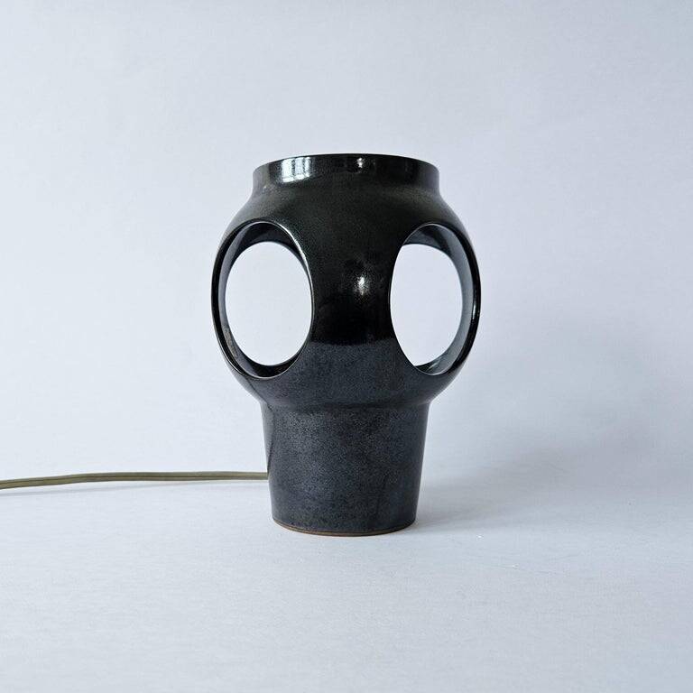 Rare midcentury ceramic table lamp, space age style, 1970s