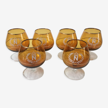Series of 6 cognac glasses