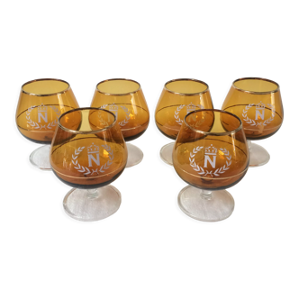 Série de 6 verres à cognac