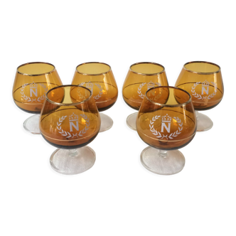 Series of 6 cognac glasses