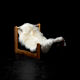 Sling chair in pine, canvas and sheepskin, 1970s