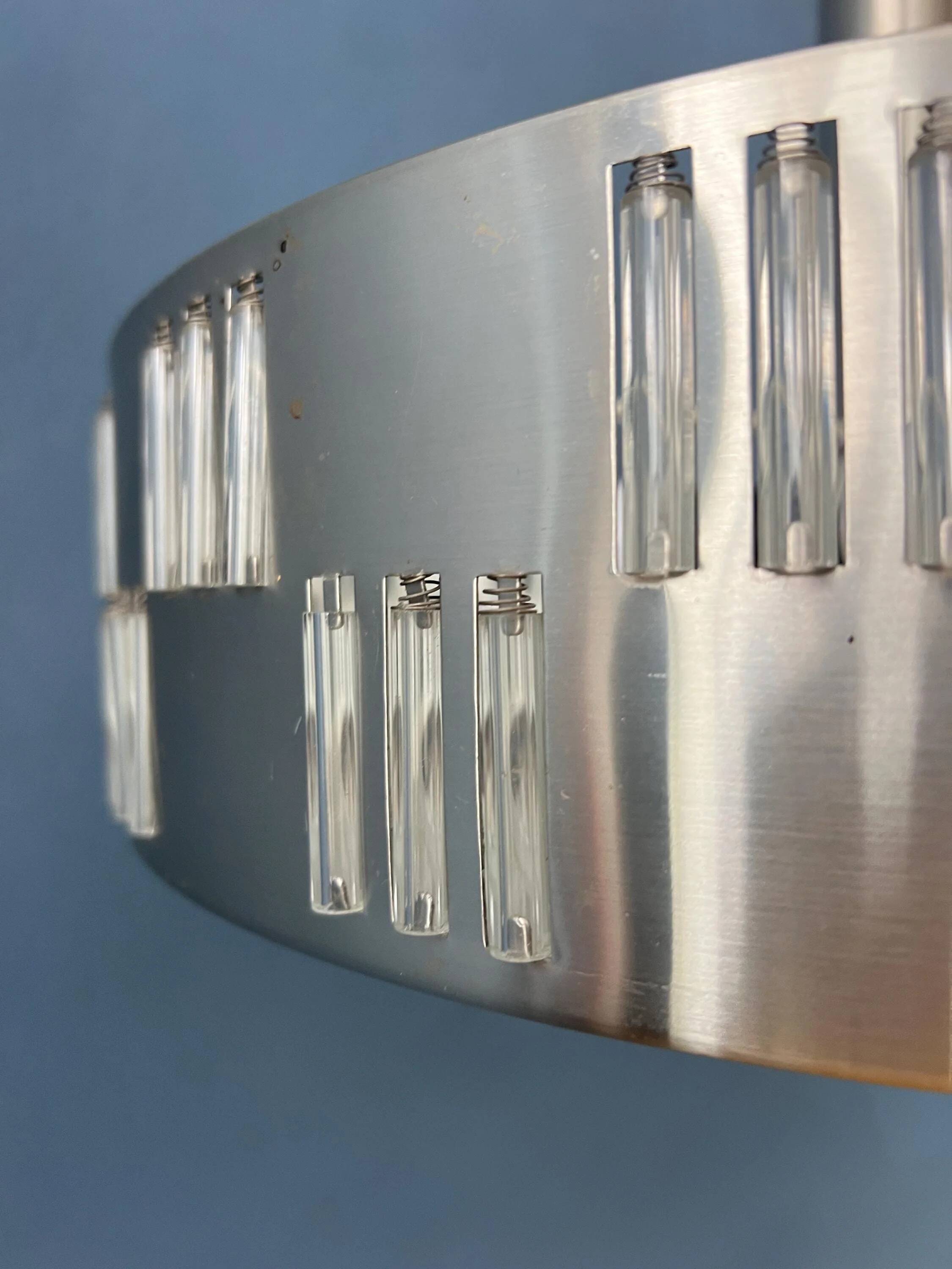 Mid-century crystal glass UFO pendant light