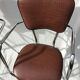 2 60's brown leatherette chrome metal kitchen armchairs