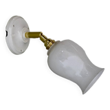 Vintage tulip wall lamp in white opaline