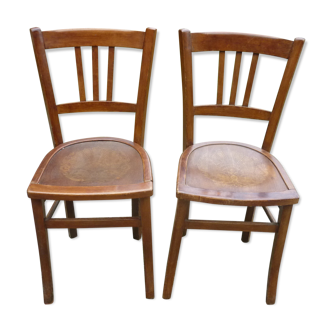 Paires de chaises bistrot sérigraphiées