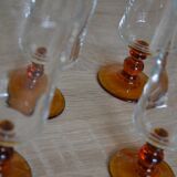 Verres à champagne pied ambré