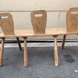 Small 3-seater brutaliser style bench in oak