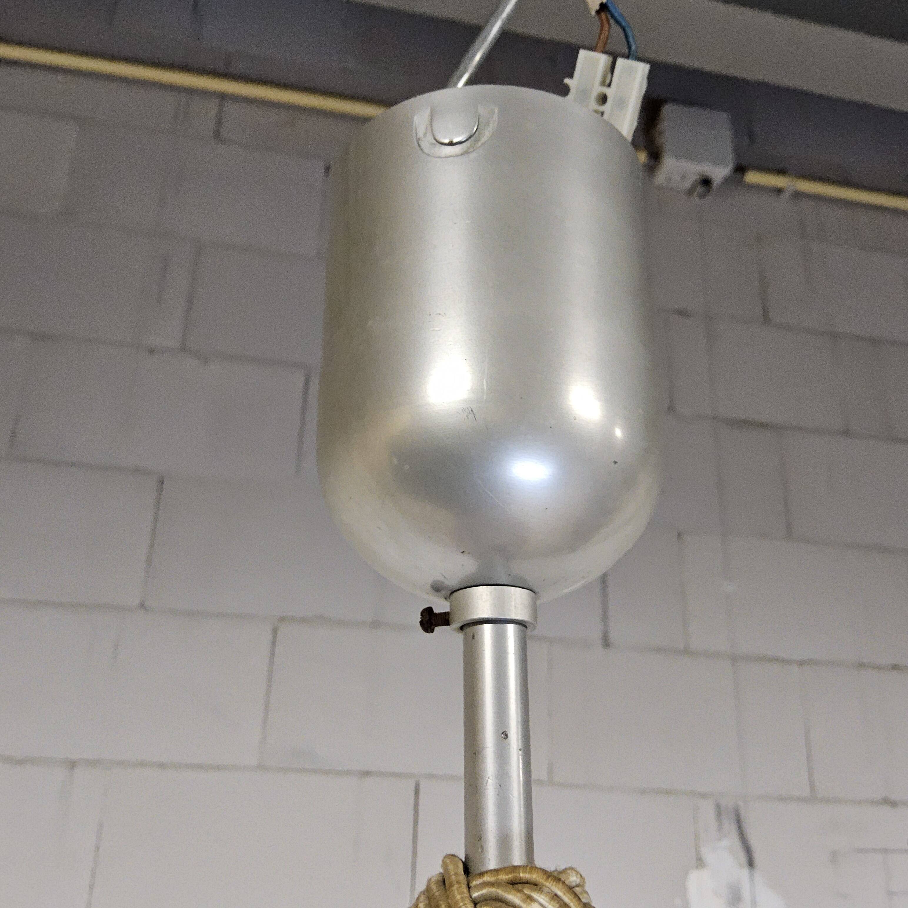 Antique orange German Art Deco WMF Ikora glass pendant lamp 1930