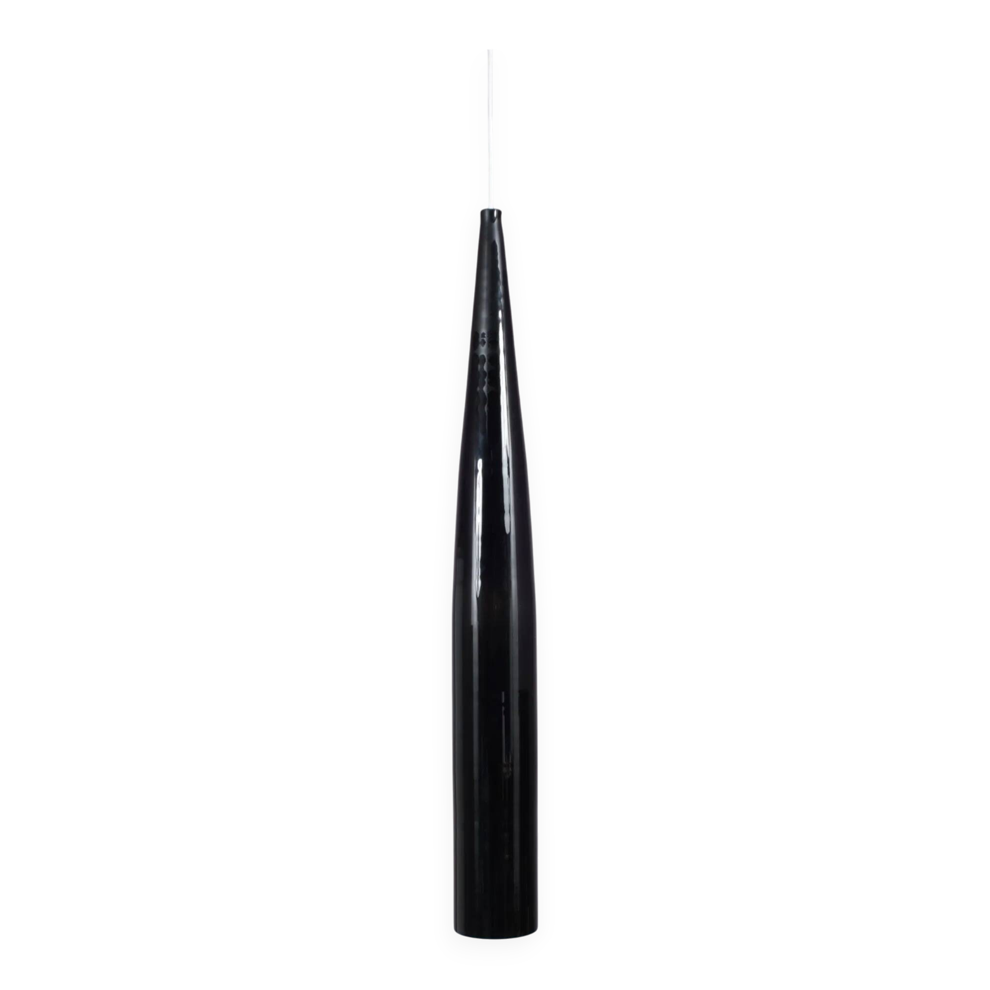 Suspension Alessandro Pianon en verre noir pour Vistosi, Italie 1960