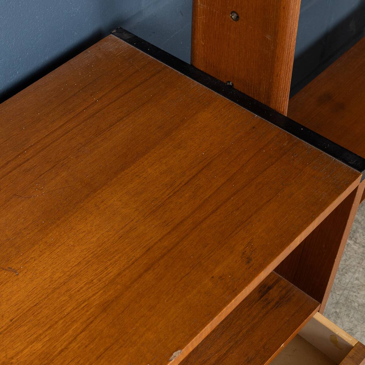 Vintage 20thc italian modular teak wall cabinet c.1960