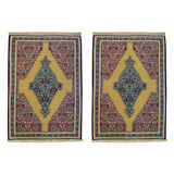 Pair of Yellow Kilims Handmade Persian Flatwoven Area Rugs- 81x115cm
