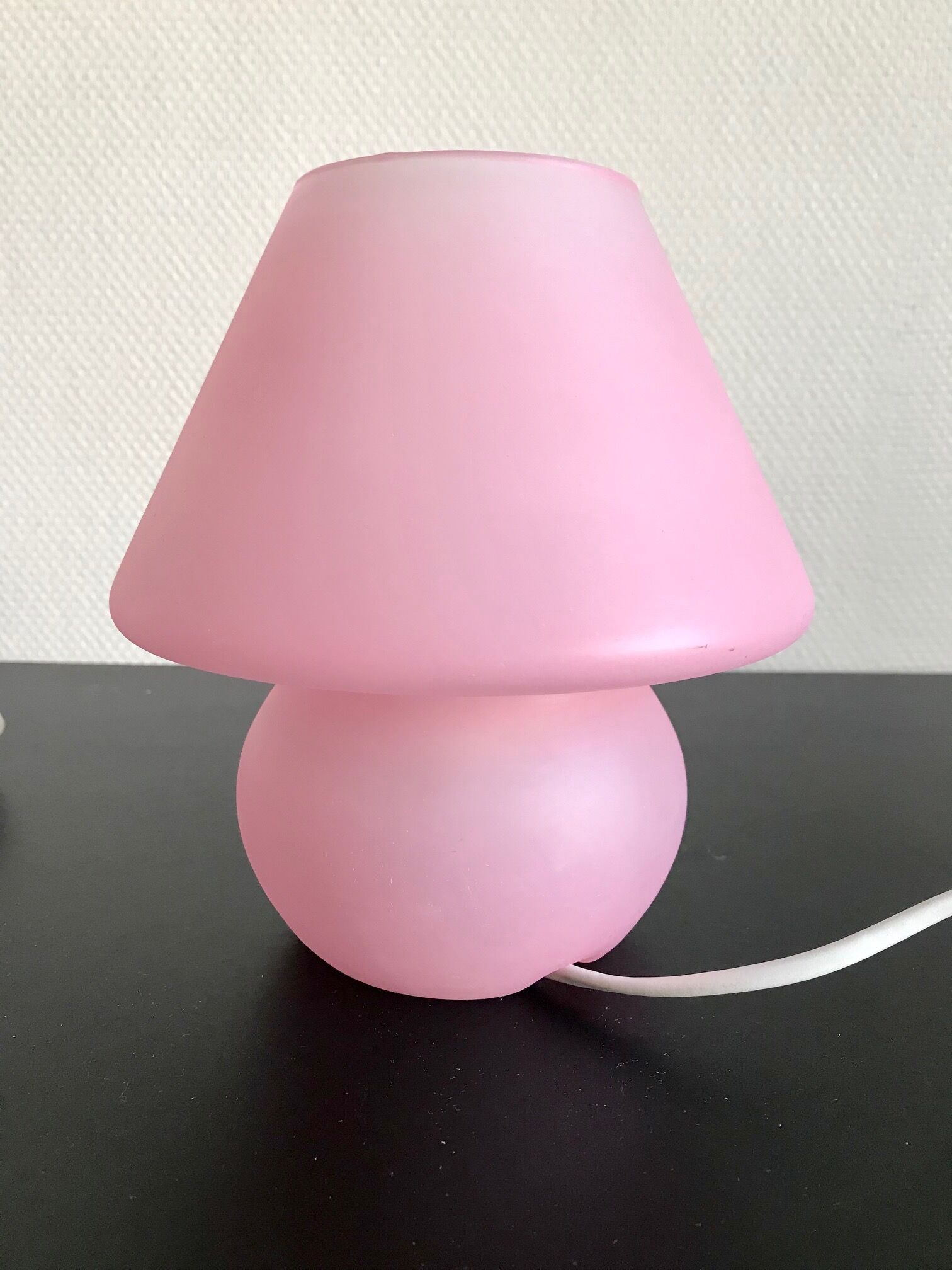 Pair of glass mushroom lamps