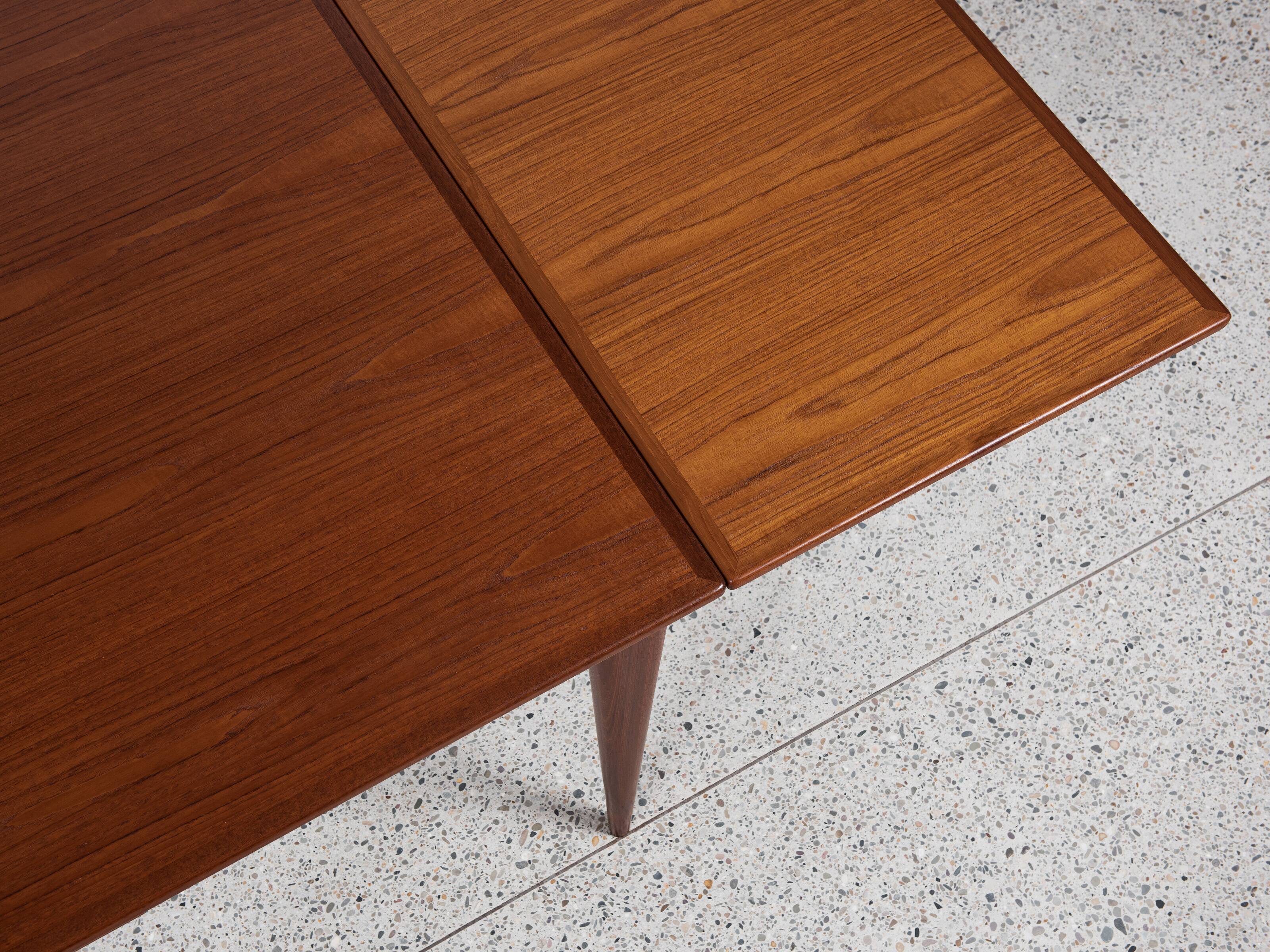 Midcentury wider Danish dining table in teak by Niels Otto Møller 1960s