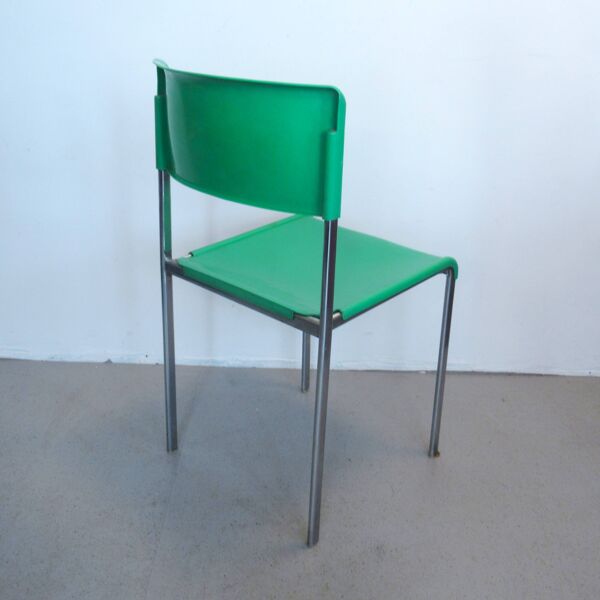 Chaise verte L303 par Graphal et Lafargue années 70