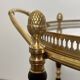 Oval Rolling Table in Brass and Mahogany with Openwork Gallery and Bottle Holder
