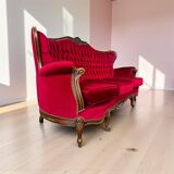 Vintage fuchsia baroque canapé / three-seater / sofa