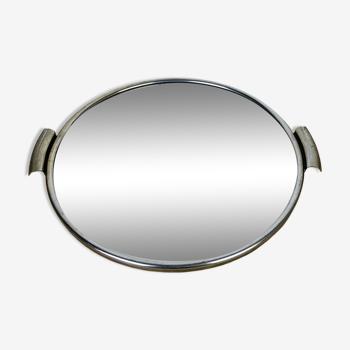 Plateau miroir rond années 50