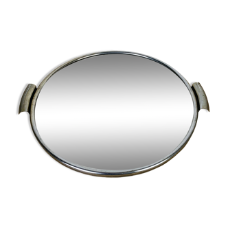 Plateau miroir rond années 50