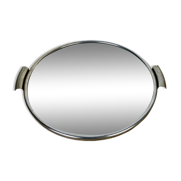 Plateau miroir rond années 50