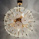 Val Saint Lambert crystal sputnik gold chandelier , 1960’s