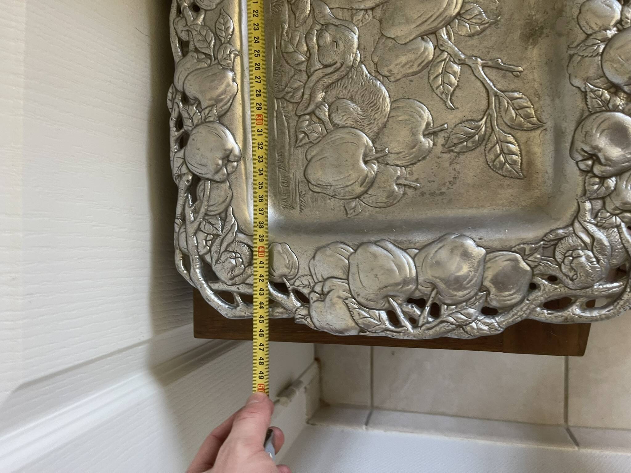 Vintage Arthur Court Designer Apple Bunnies Metal 1993 4