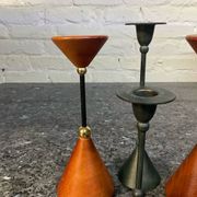 Série de 5 bougeoirs diabolo vintage