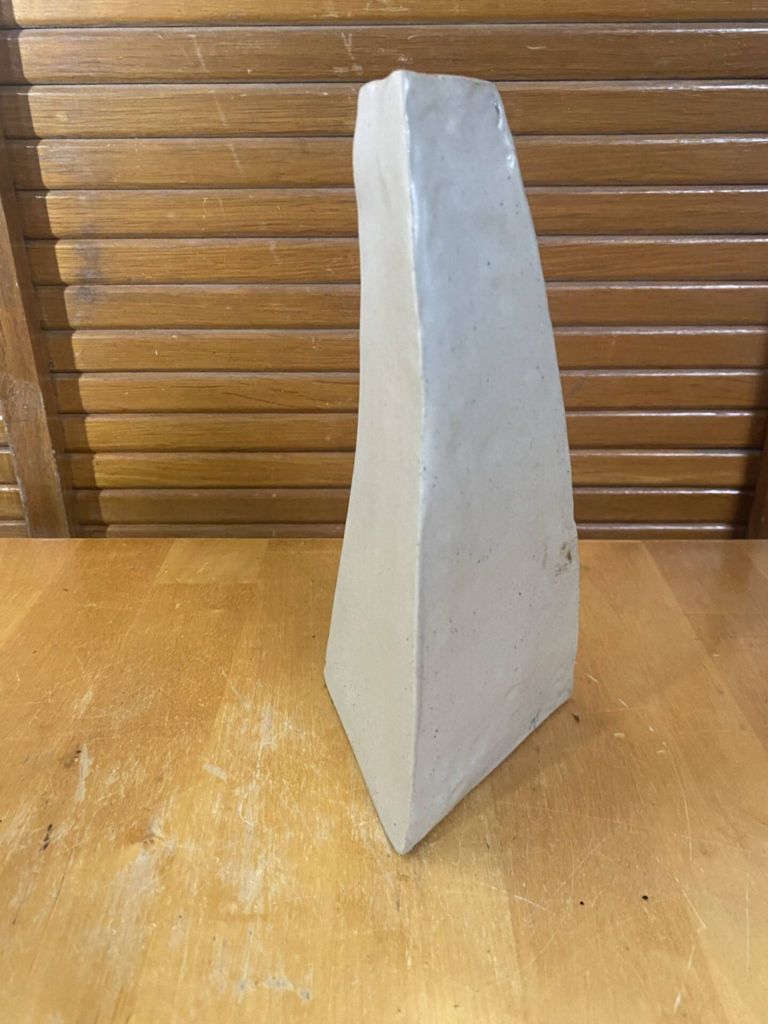 Vase HILBORN Pottery Design Céramique Grise Lignes Géométriques Vintag