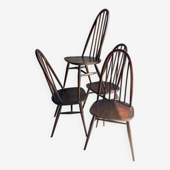 Suite of 4 quaker chairs by Ercol