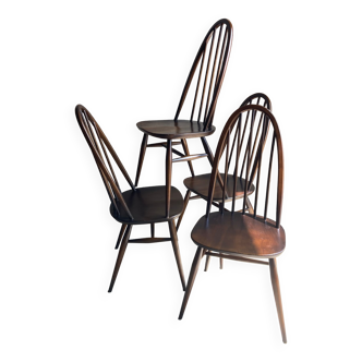 Suite of 4 quaker chairs by Ercol