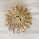Round wall light ceiling light amber gold sun 1970 1980