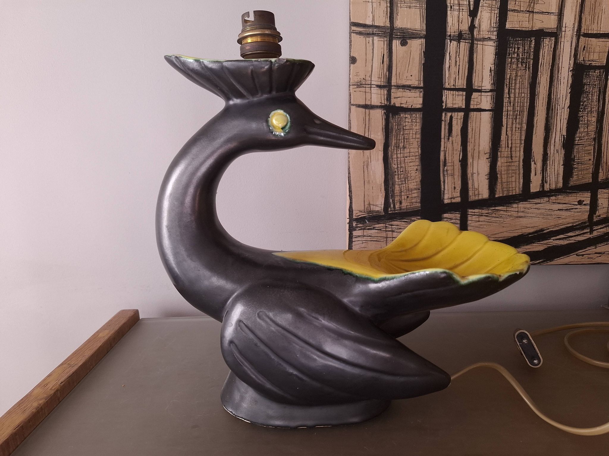 Pied de lampe en ceramique annees 50's