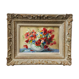 Watercolor bouquet of poppies