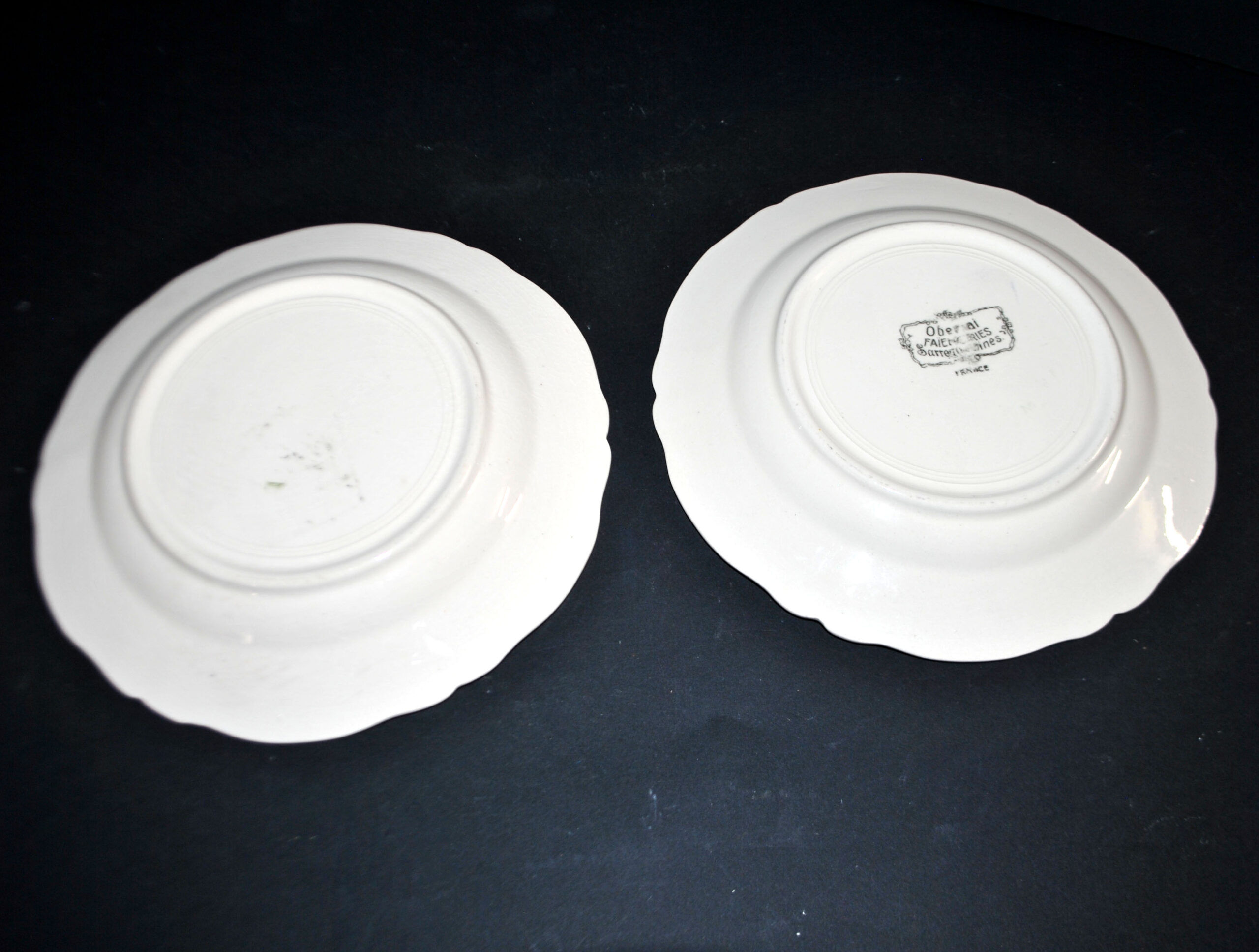 Sarreguemines lot de 2 assiettes à dessert Obernai décor Loux 3 fleurs