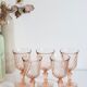 Set of 5 vintage Arcoroc Rosaline foot glasses