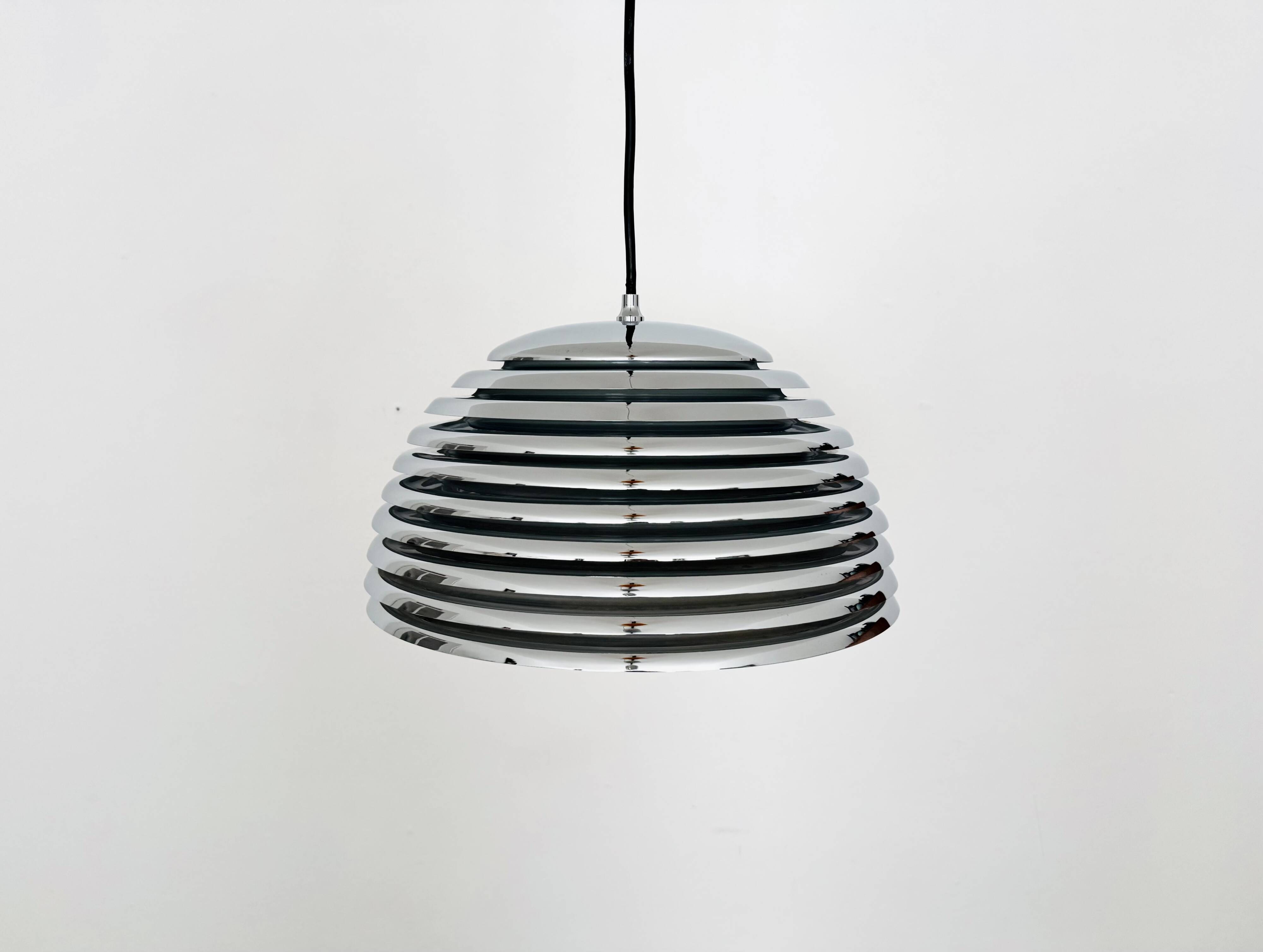 Chromed 1970s Pendant Lamp by Kazuo Motozawa for Staff